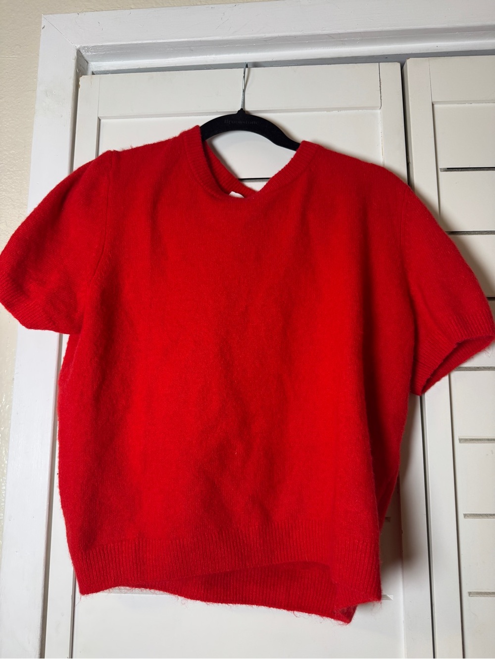 H&M Bright Red V-Neck Short Sleeve Sweater